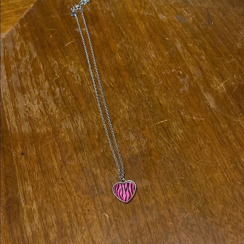 Pink Heart Pendant Necklace